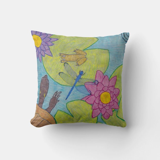 Scène d'étang (simple) - Coussin (Recto)