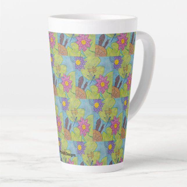Scène d'étang - Tasse de Latte (Angle droit)