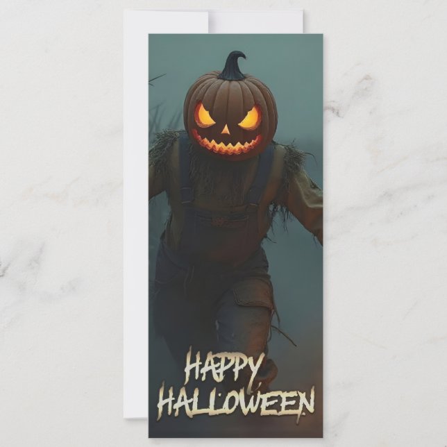 Scène d'Halloween avec une tête de citrouille effr (Devant)
