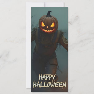 Scène d'Halloween avec une tête de citrouille effr