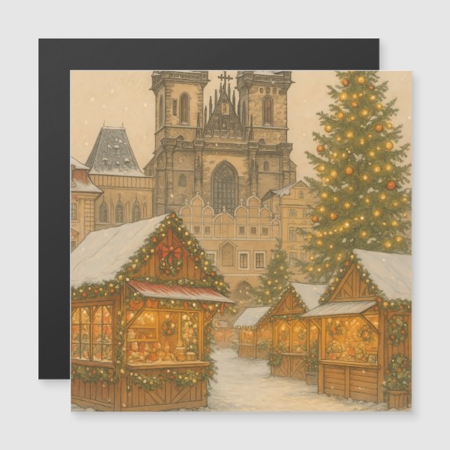 Scène d'hiver artistique des fêtes de Noël à Pragu (Devant / Derrière)