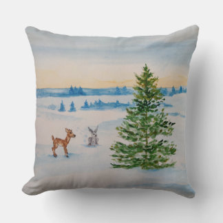 scène d'hiver coussin