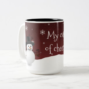 Scène d'hiver de Snowman rouge Mug de Noël
