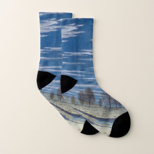Scène d'hiver en Chaussettes au clair de lune par  (Paire)