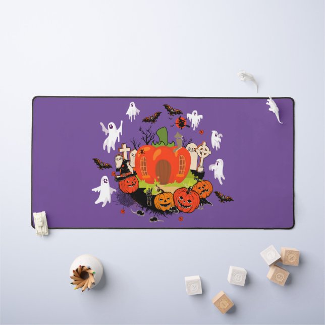 Scène éffrayante de cimetière Citrouille d'Hallowe (Tableau pour enfants)