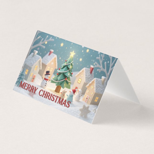 Scène festive d'arbre de Noël et de bonhommes de n (Front)