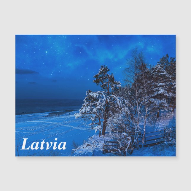 Scène hivernale nocturne avec pins enneigés (Devant)