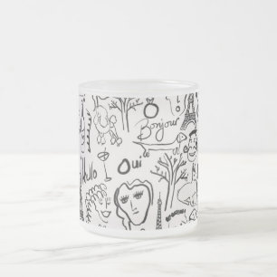 Scène Paris Rue - Mug de dessin en noir et blanc