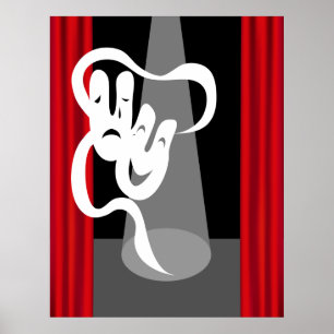 Scène théâtrale avec Poster Masque