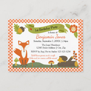 Scène Woodland - Invitation de fête d'anniversaire