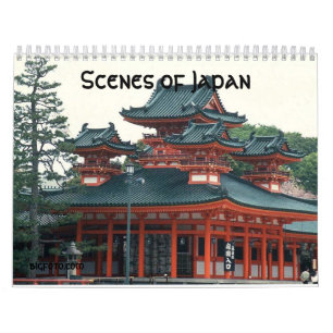 Scènes du Japon calendrier de 12 mois