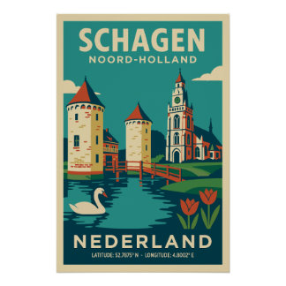 Schagen, Hollande-Septentrionale Pays-Bas Affiche
