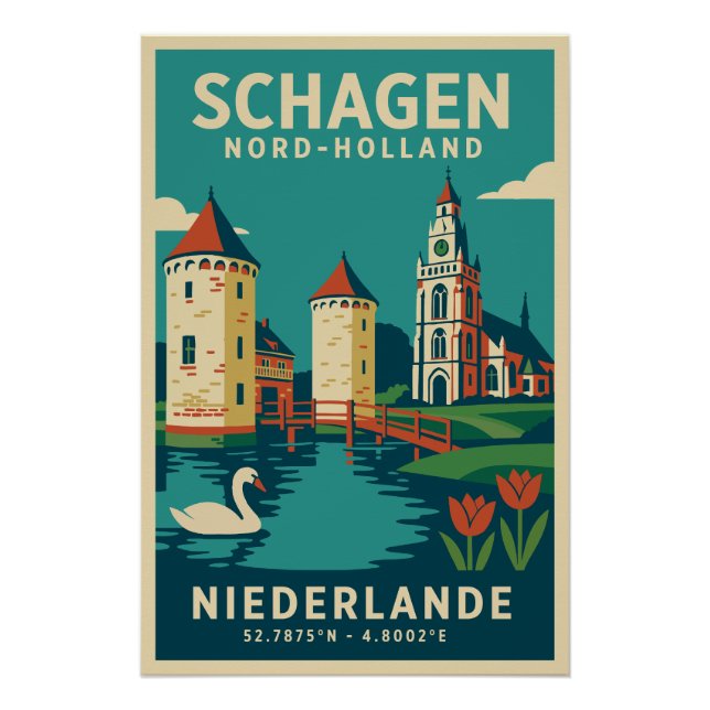 Schagen, Hollande-Septentrionale Pays-Bas Affiche  (Devant)