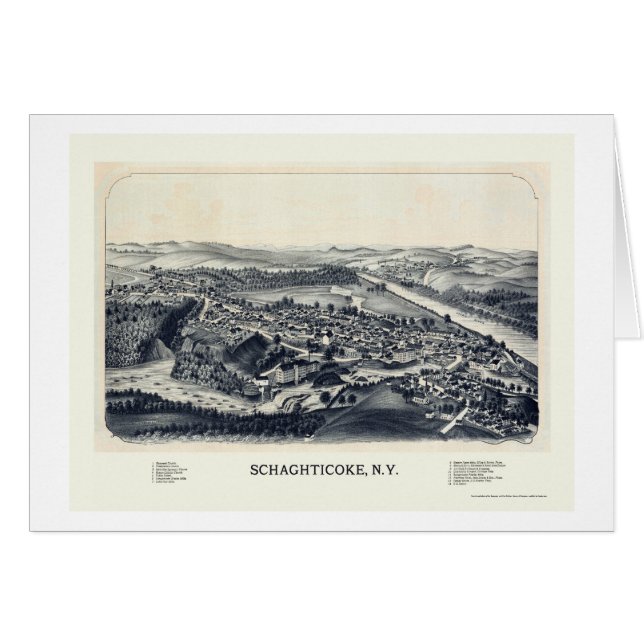 Schaghticoke, carte panoramique de NY - 1889 (Devant horizontal)
