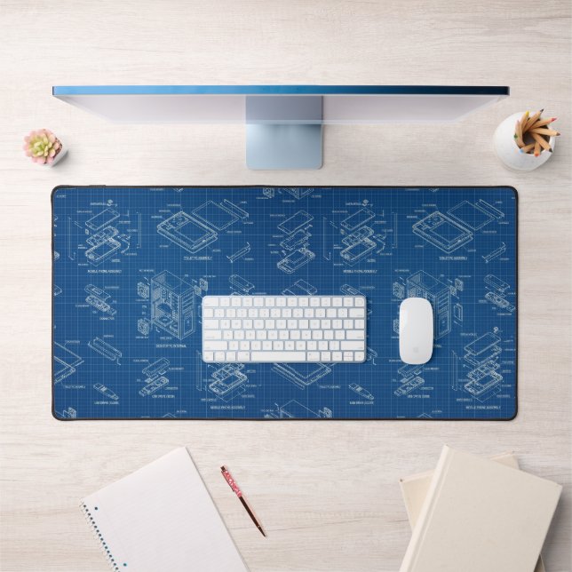 Schéma technique de blueprint bleu (Bureau 1)