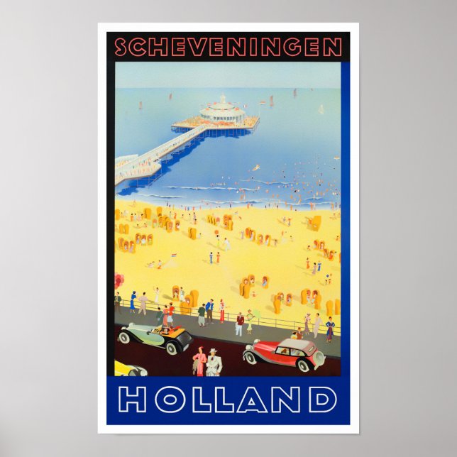 Scheveningen Holland vintage travel Poster (Devant)
