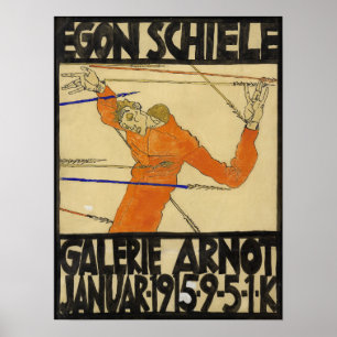 Schiele - Poster Pour Exposition À La Galerie Ar..