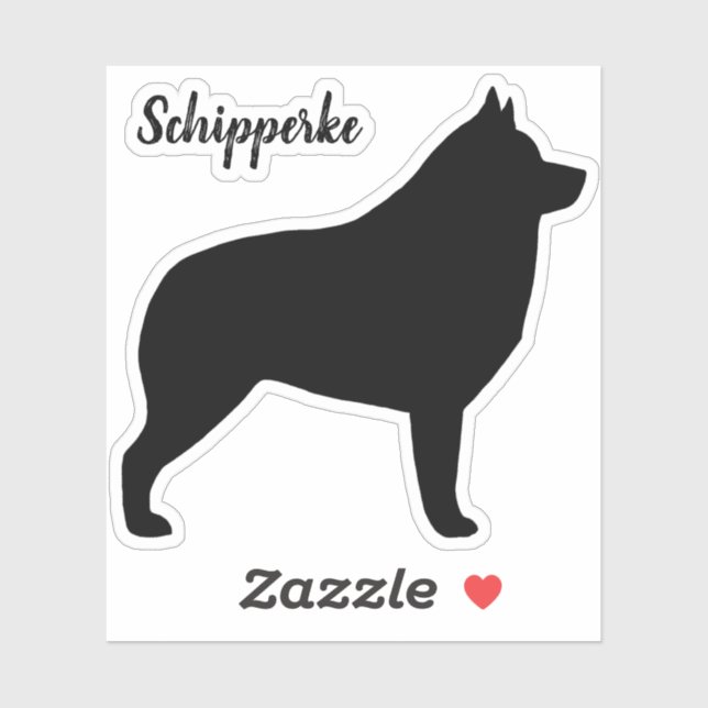 Schipperke Black Dog Silhouette Vinyl Sticker (Feuille)
