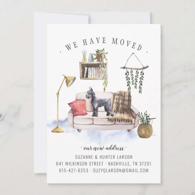 Schnauzer Chien Moving Faire-part (Devant)