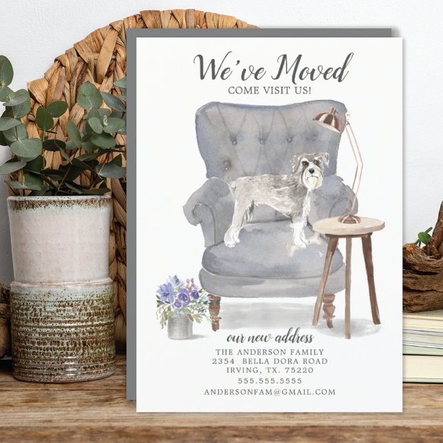 Schnauzer Chien Nous avons déplacé Faire-part (Créateur téléchargé)