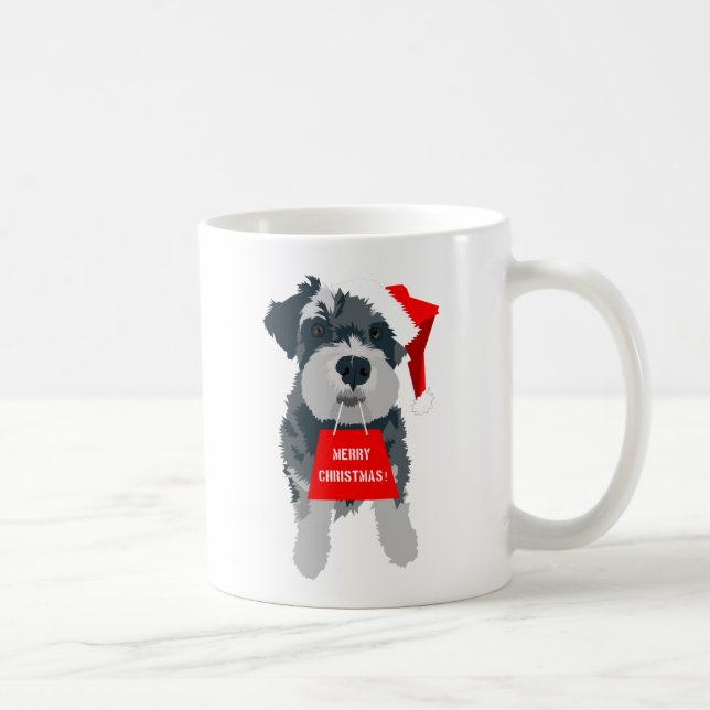 Schnauzer de Noël Chien Santa Hat Mug (Droite)