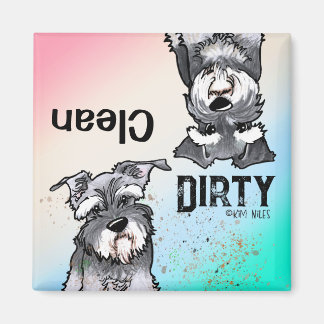 Schnauzer duo Clean Dirty lave-vaisselle Magnet