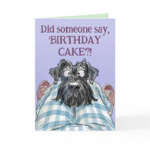 Schnauzer Funny Faim Carte de voeux d'anniversaire