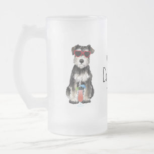Schnauzer miniature d'été en verre décongelé Mug d