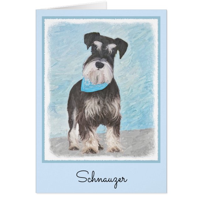 Schnauzer (Miniature) Peinture - Chien original mi (Devant)