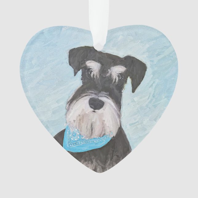 Schnauzer (Miniature) Peinture - Chien original mi (devant)