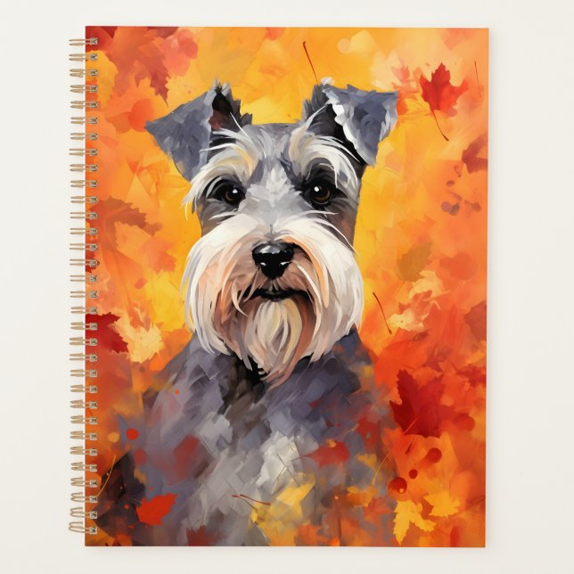 Schnauzer miniature Thanksgiving d'automne (Devant)