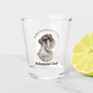 Schnauzer Papa Tiré du verre