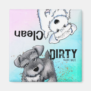 Schnauzer Pup Nettoyer Lave-vaisselle Magnet