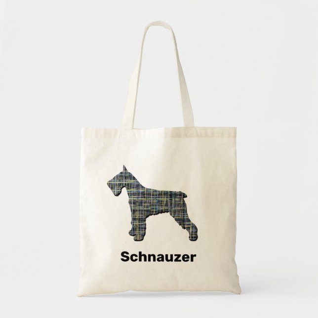 Schnauzer Silhouette Sac fourre-tout en Grille Jau (Devant)