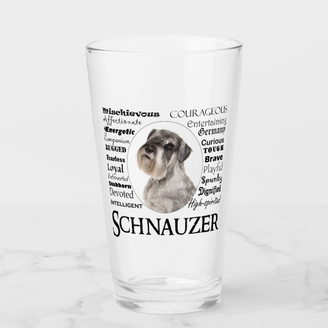 Schnauzer Traits Tumbler en verre (Devant)