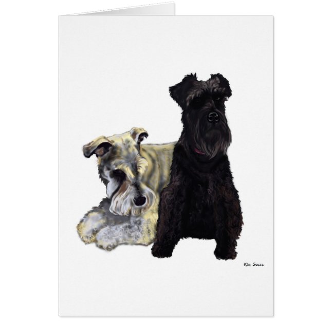Schnauzers miniatures - carte (Devant)