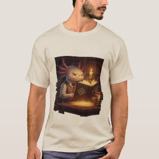 Scholar Axolotl T-Shirt | Lecteur de bibliothèque