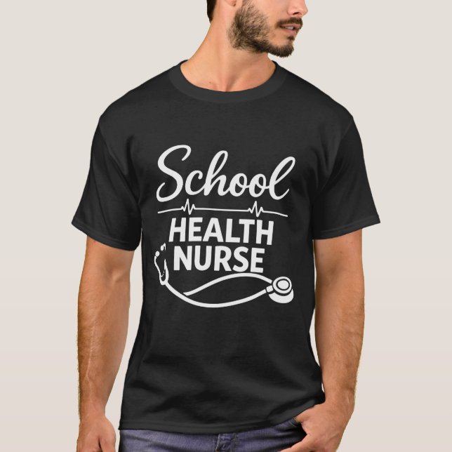 School Health Nurse Medical Typography T-Shirt (Devant)