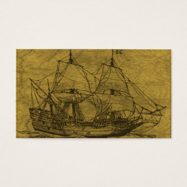 Schooner Et Carte Vintage (Devant)