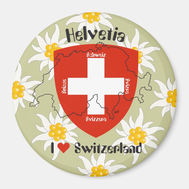 Schweiz Suisse Svizzera Svizra Suisse Magnet (Devant)