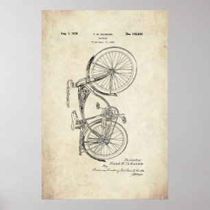 Schwinn Bicycle Patent Poster
