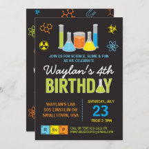 Science Anniversaire Invitation en bleu