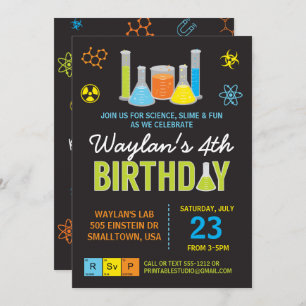 Science Anniversaire Invitation en bleu