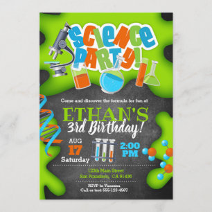 Science Birthday Invitation pour le parti Science