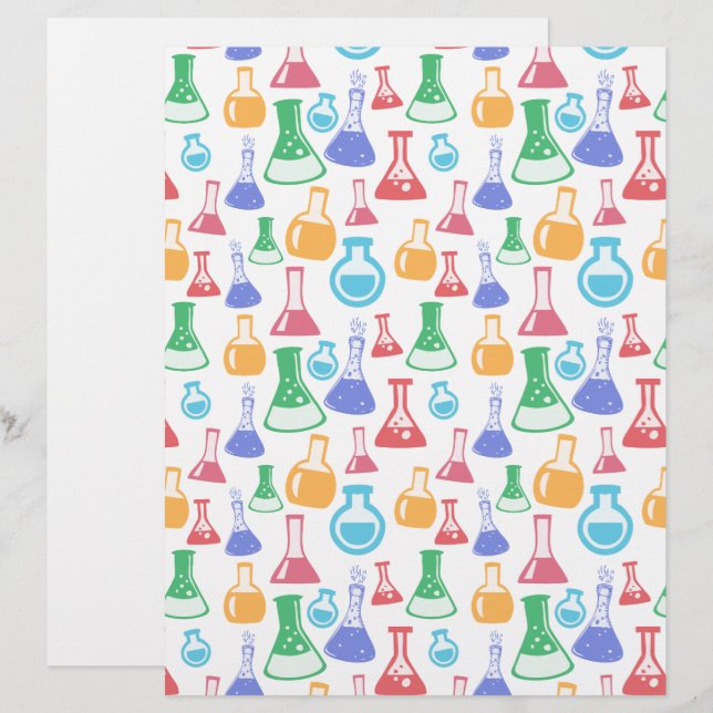 Science / Chimie Motif Cardstock (Devant / Derrière)