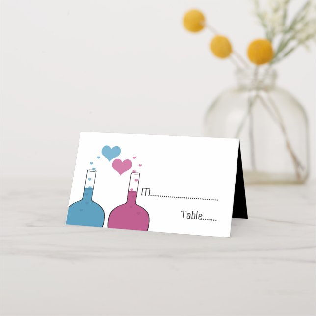 Science de l'amour Mariage Tented Cartes de Place (Devant)