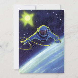 Science-fiction vintage Astronaute en sortie extra