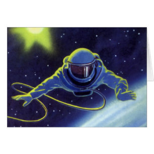 Science-fiction vintage Astronaute en sortie extra