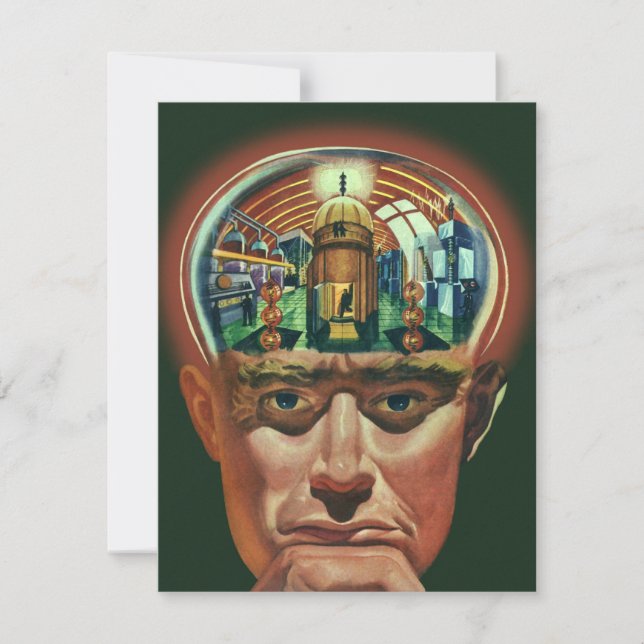 Science-fiction vintage, Cerveau Alien en laborato (Devant)