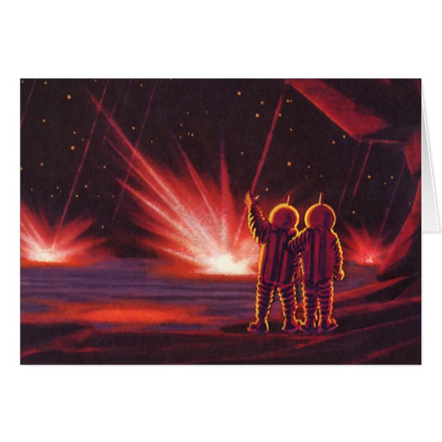 Science-fiction vintage d'alien sur une planète ro (Devant horizontal)